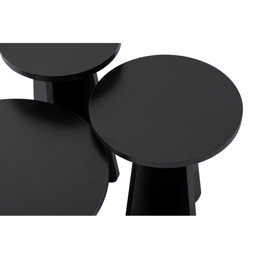 KIT 3x Sidobord LUME diameter 28/33/43 cm svart