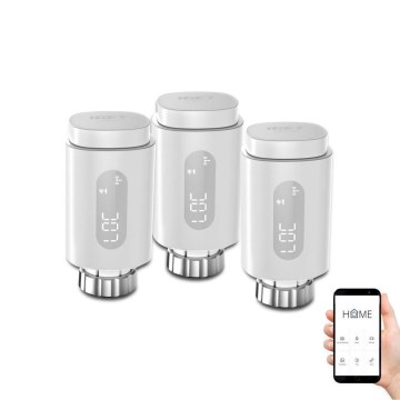 KIT 3x Smart termostathuvud med LED display 2xAA/3V Zigbee