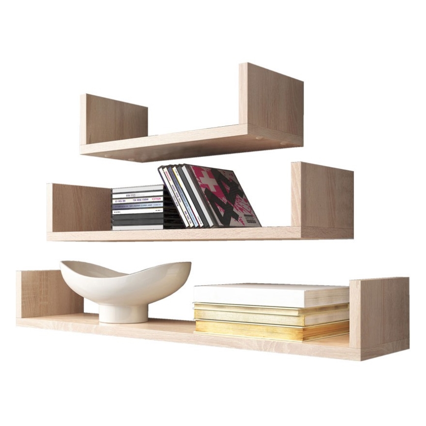 KIT 3x Vägghylla TRIO beige