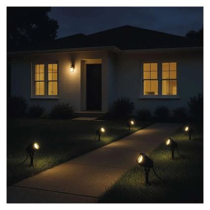 KIT 4x LED RGBIC Ljusreglerad utomhus lampa LED/7W/230V 3000-6500K IP65 Wi-Fi Tuya