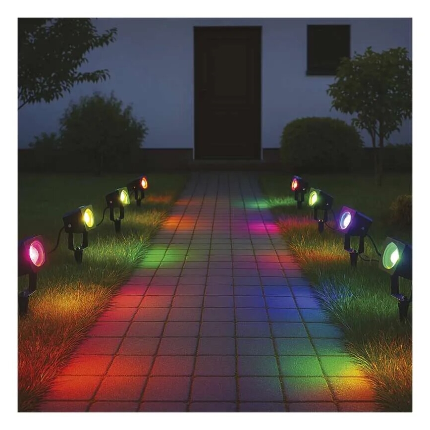 KIT 4x LED RGBIC Ljusreglerad utomhus lampa LED/7W/230V 3000-6500K IP65 Wi-Fi Tuya