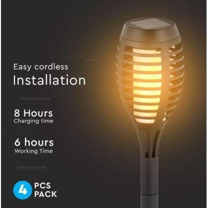KIT 4x LED solcellslampa 4xLED/3,6V 1xAAA IP44 100 mAh