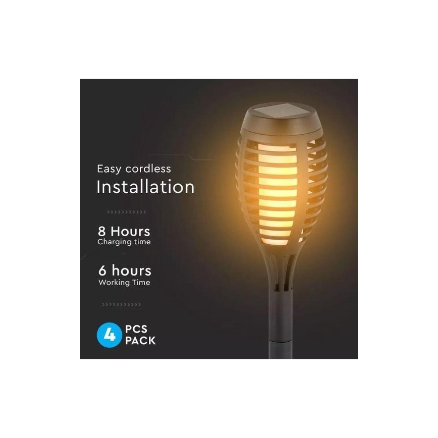 KIT 4x LED solcellslampa 4xLED/3,6V 1xAAA IP44 100 mAh