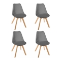 KIT 4x Matstol BAYA bok/mörk