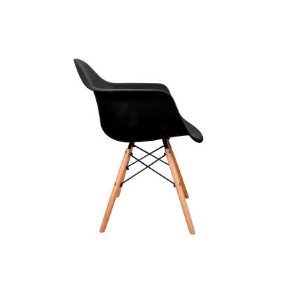 KIT 4x Matstol NEREA 81x61 cm svart/bok