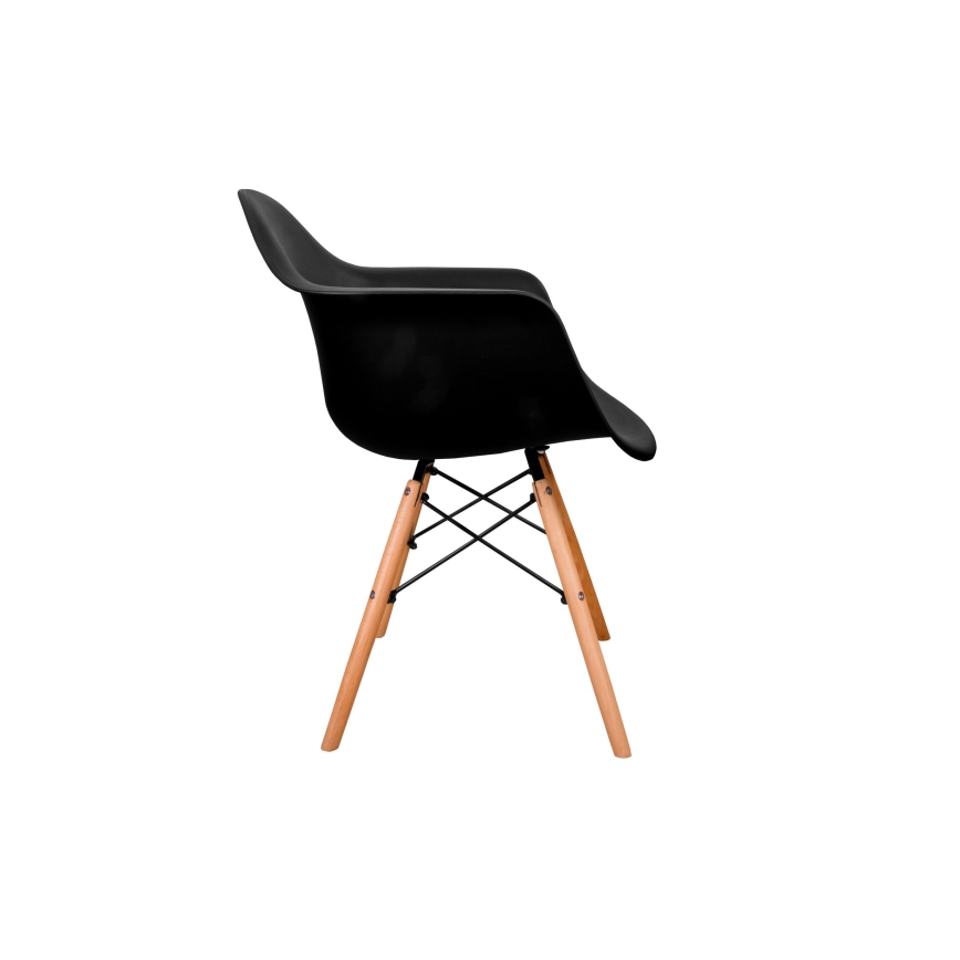 KIT 4x Matstol NEREA 81x61 cm svart/bok