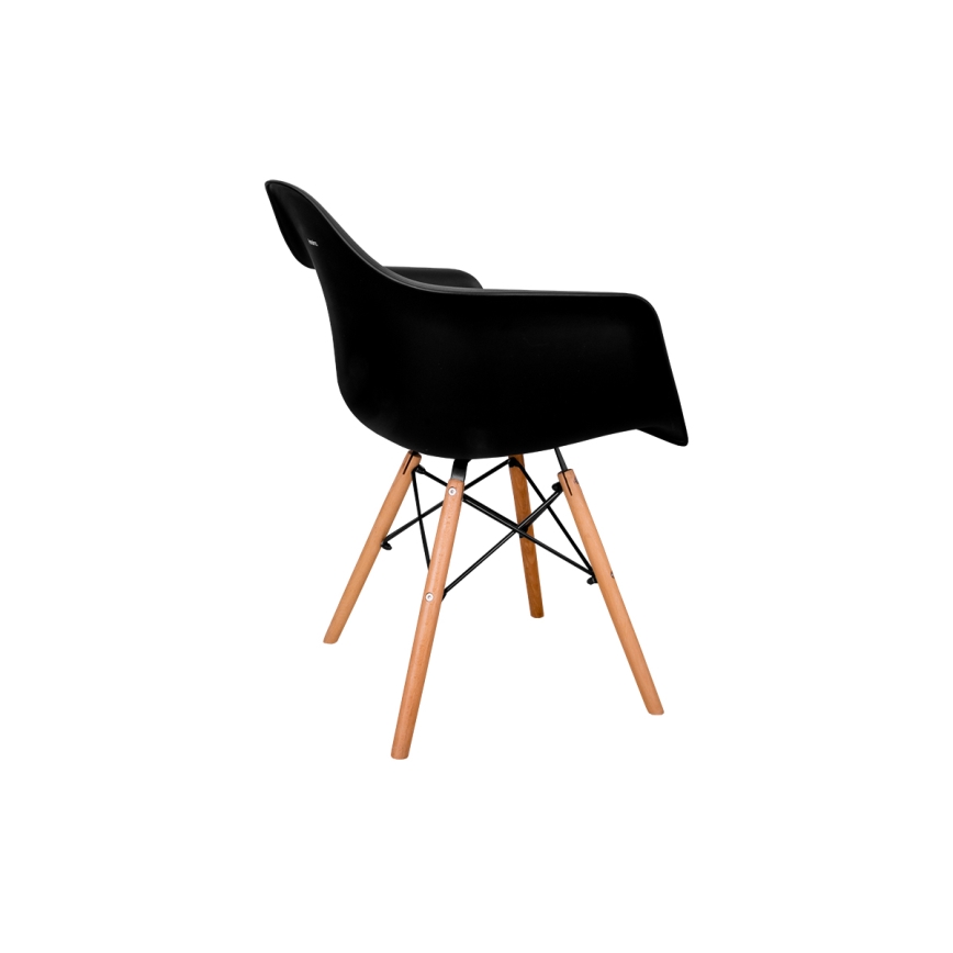 KIT 4x Matstol NEREA 81x61 cm svart/bok