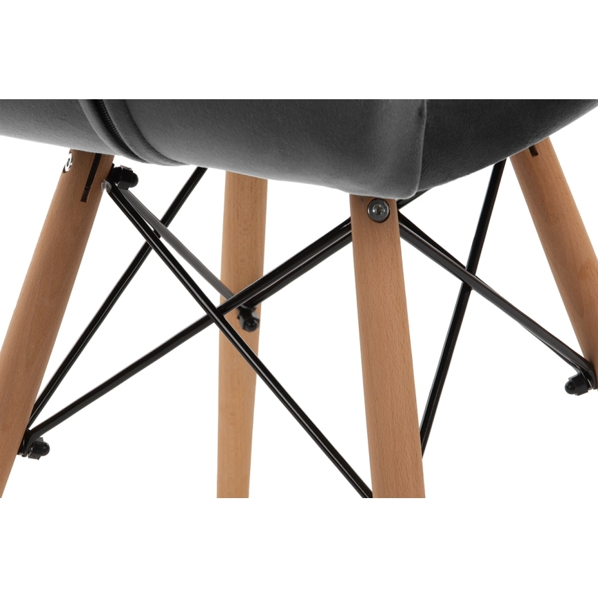 KIT 4x Matstol TRIGO 74x48 cm ljusgrå/bok