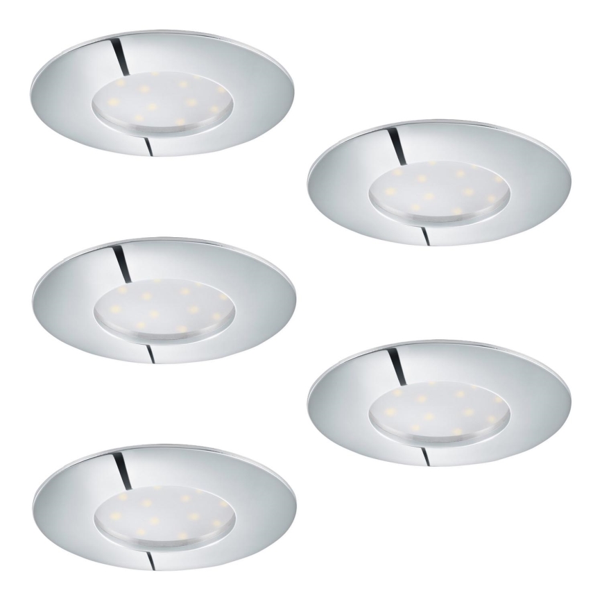 KIT 5x LED Dimbar infälld belysning 1xLED/4,5W/230V skinande krom
