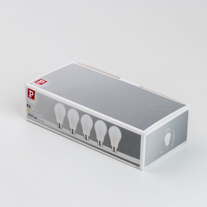 KIT 5x LED glödlampa A60 E27/9W/230V 2700K - Paulmann 28780