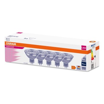 KIT 5x LED glödlampa MR16 GU5,3/3,8W/12V 4000K 36° - Osram