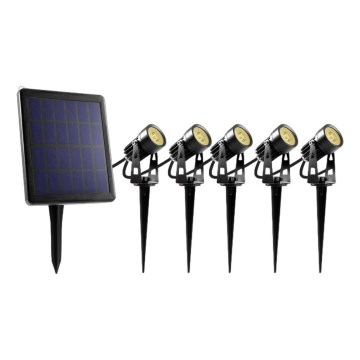 KIT 5x LED-lampa för utomhusbruk med solcellspanel LED/4000 mAh IP44