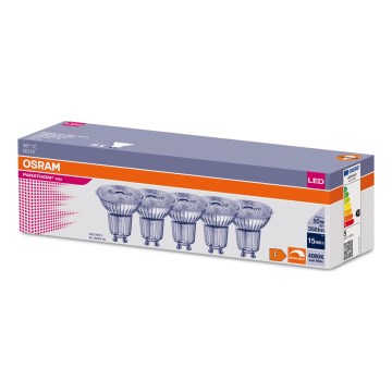 KIT 5x LED Ljusreglerad glödlampa PAR16 GU10/4,5W/230V 4000K 36° - Osram