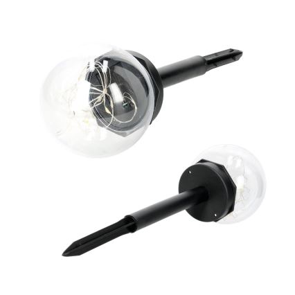 KIT 5x LED solcellslampa LED/0,12W/1,2V 3000K IP44 svart/genomskinlig