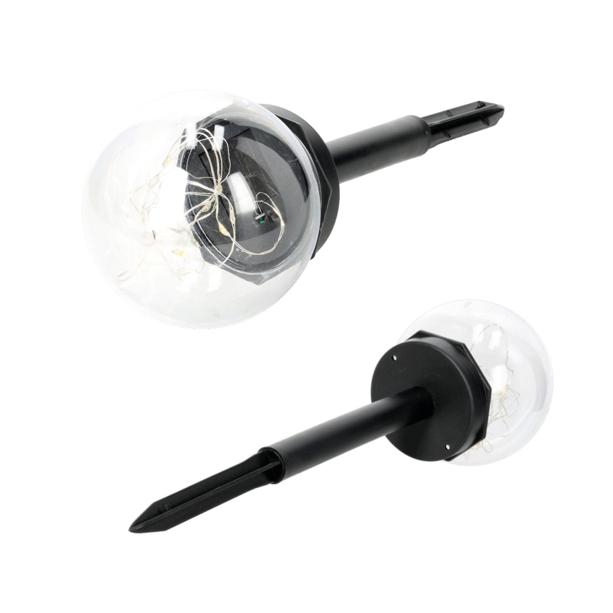 KIT 5x LED solcellslampa LED/0,12W/1,2V 3000K IP44 svart/genomskinlig