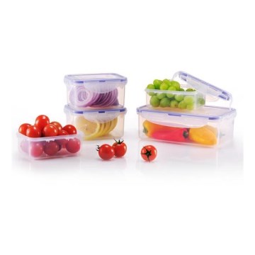 KIT 5x Matlåda LOCK blå/genomskinlig