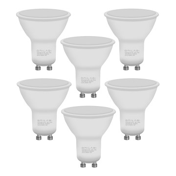 KIT 6x LED glödlampa ECOLINE GU10/6W/230V 4000K - Brilagi