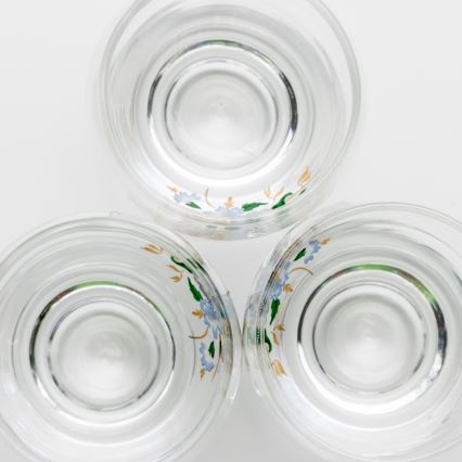 Kit 6x likörglas genomskinlig - blomma pattern nr. 4