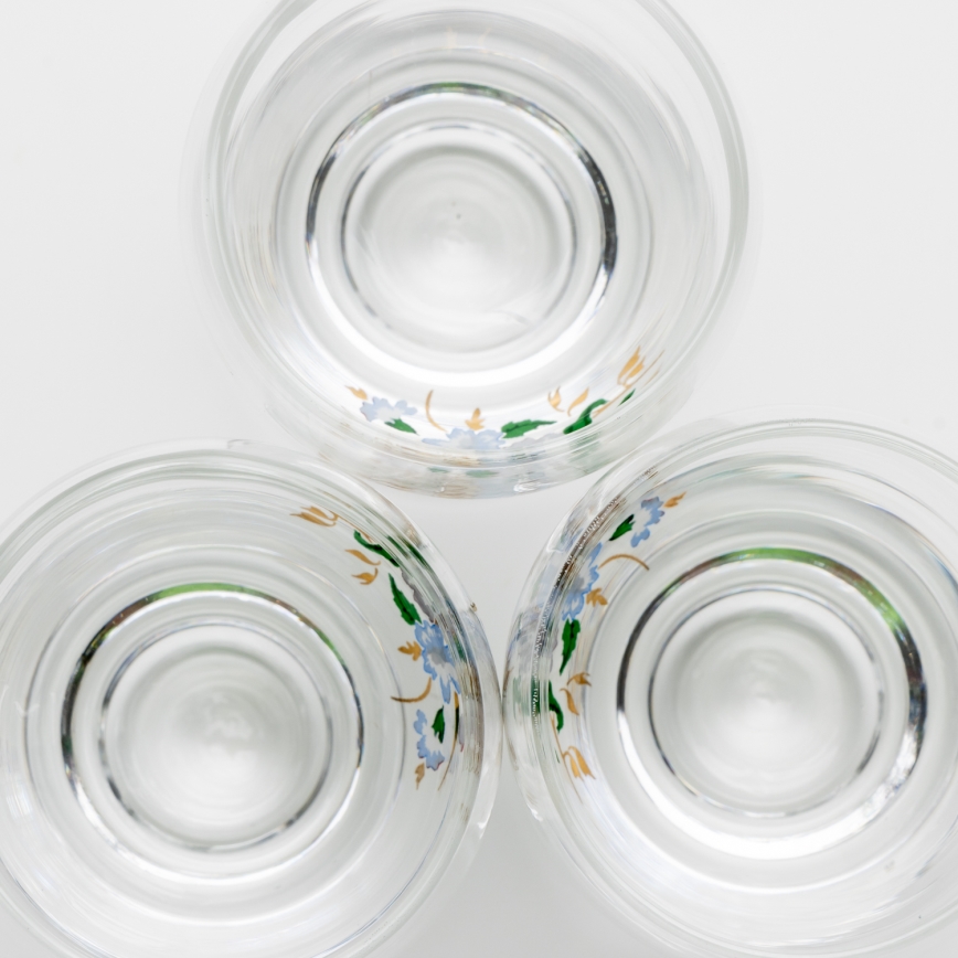 Kit 6x likörglas genomskinlig - blomma pattern nr. 4