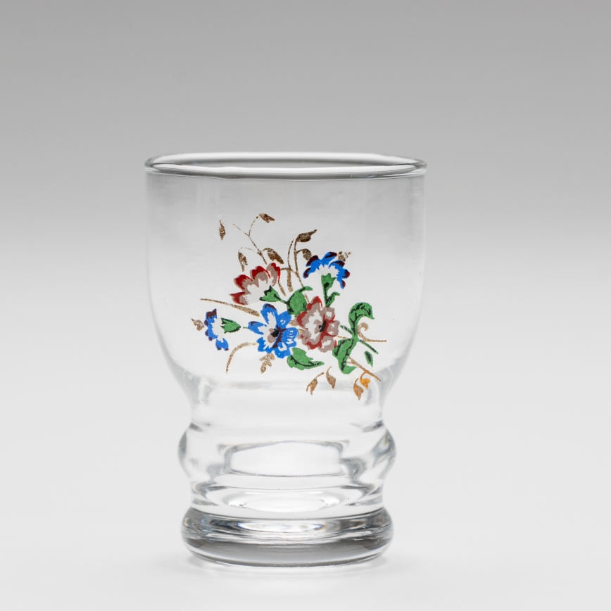 Kit 6x likörglas genomskinlig - blommönster nr. 5