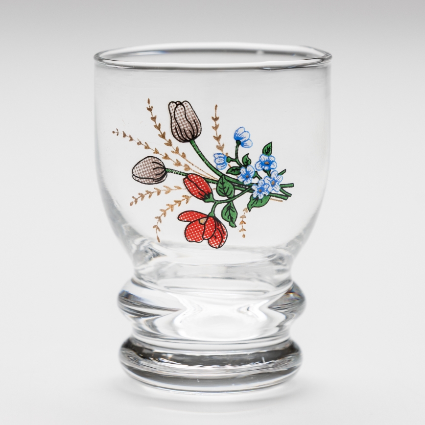 Kit 6x likörglas genomskinlig - blommönster nr. 6