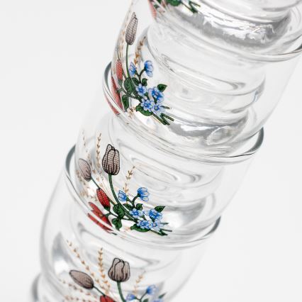 Kit 6x likörglas genomskinlig - blommönster nr. 6