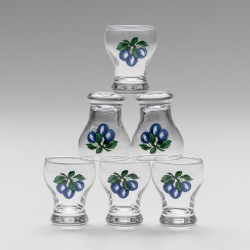 Kit 6x likörglas genomskinlig - plommon