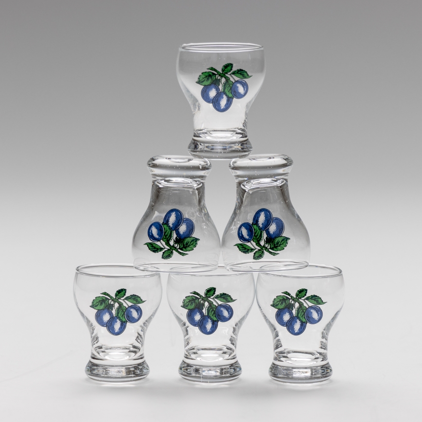 Kit 6x likörglas genomskinlig - plommon