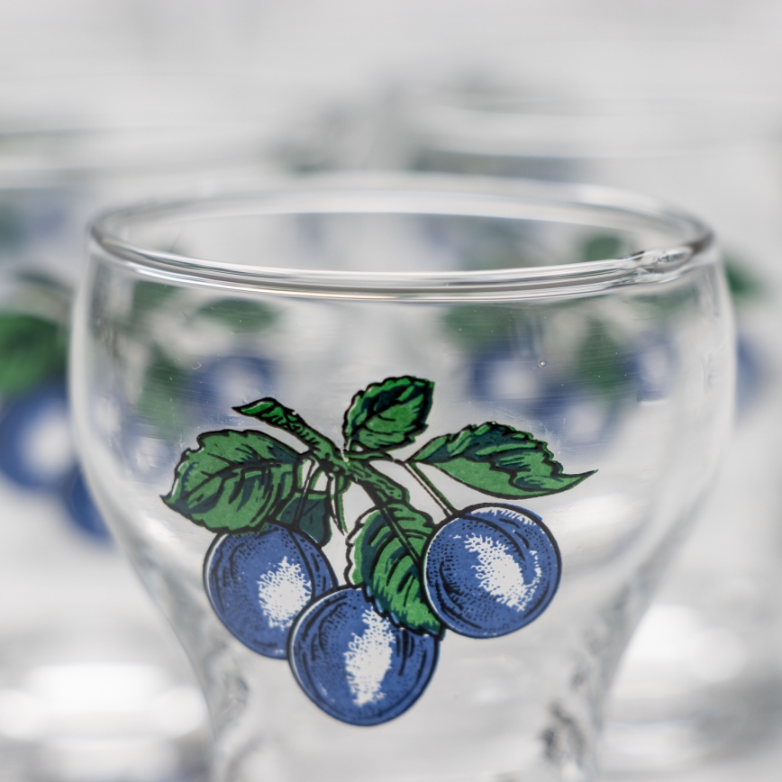 Kit 6x likörglas genomskinlig - plommon