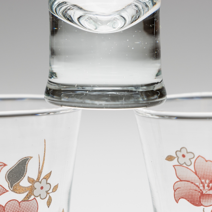 Kit 6x likörglas med bukettmotiv nr. 2