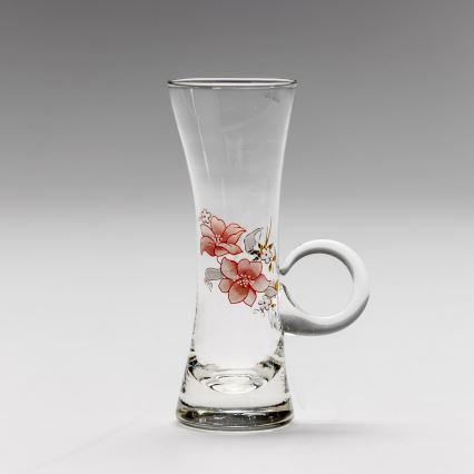 Kit 6x likörglas med handtag genomskinlig med bukettmotiv nr. 4