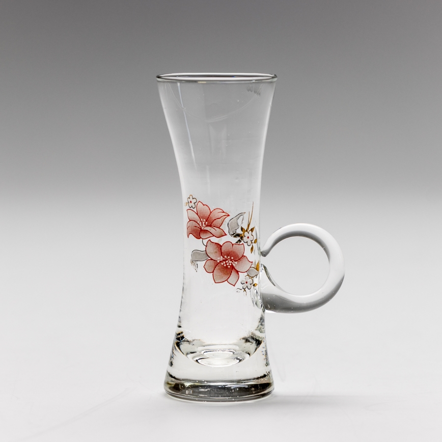 Kit 6x likörglas med handtag genomskinlig med bukettmotiv nr. 4