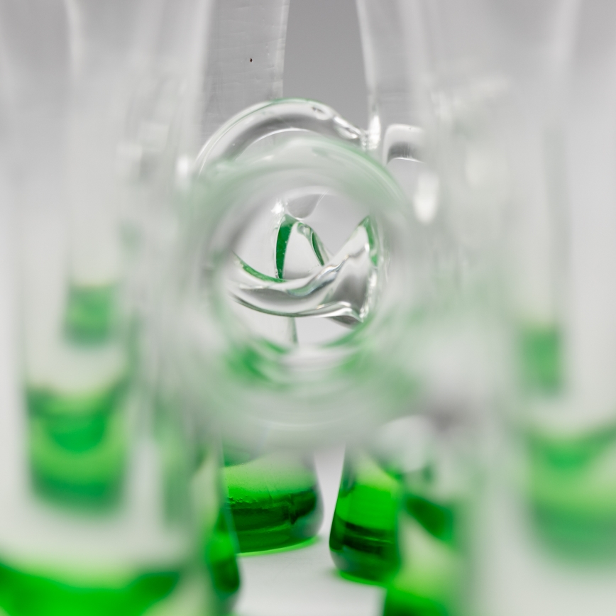Kit 6x likörglas med handtag grön