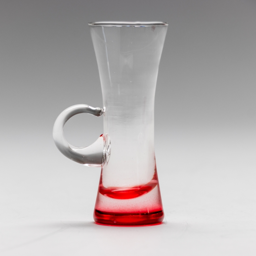 Kit 6x likörglas med handtag röd