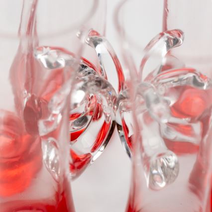 Kit 6x likörglas med handtag röd