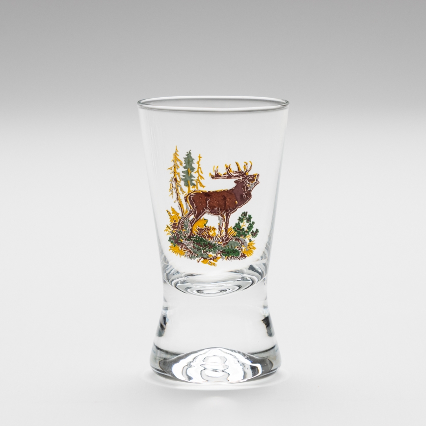 Kit 6x likörglas med jaktmotiv