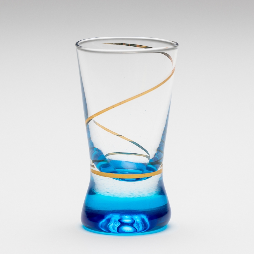 Kit 6x snappsglas 25 mm genomskinlig blå