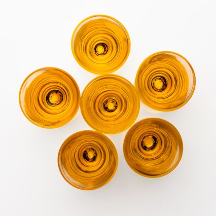 Kit 6x snappsglas 25 mm genomskinlig gul