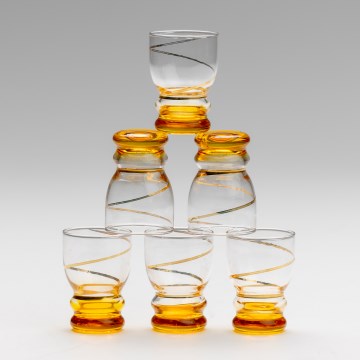 Kit 6x snappsglas genomskinlig gul