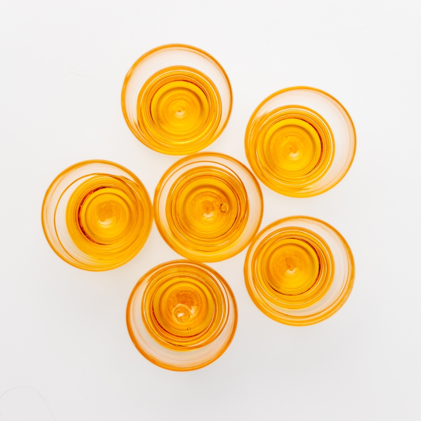 Kit 6x snappsglas genomskinlig gul