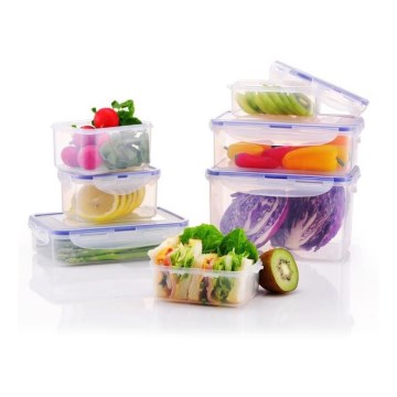 KIT 7x Matlåda LOCK blå/genomskinlig