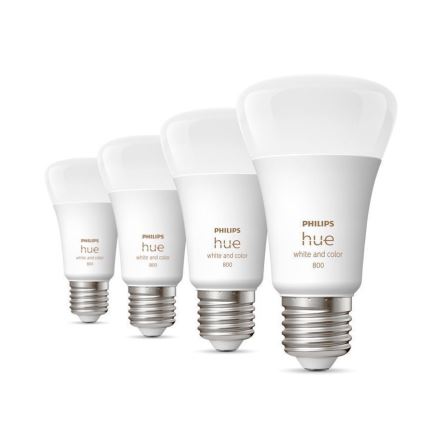 KIT - LED RGBW dimbar remsa Philips Hue WHITE AND COLOR AMBIANCE 2m LED/20W/230V + 4x Ljusreglerad glödlampa Philips A60 E27/6,5W/230V 2000-6500K