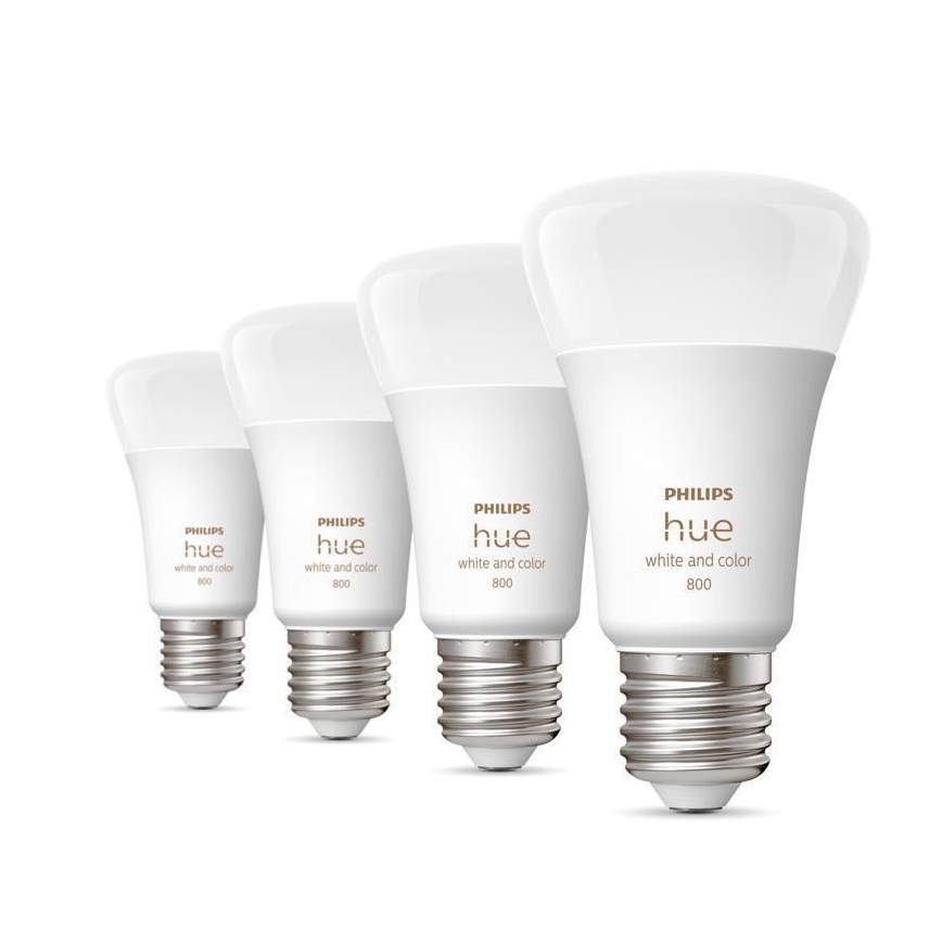 KIT - LED RGBW dimbar remsa Philips Hue WHITE AND COLOR AMBIANCE 2m LED/20W/230V + 4x Ljusreglerad glödlampa Philips A60 E27/6,5W/230V 2000-6500K