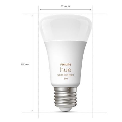 KIT - LED RGBW dimbar remsa Philips Hue WHITE AND COLOR AMBIANCE 2m LED/20W/230V + 4x Ljusreglerad glödlampa Philips A60 E27/6,5W/230V 2000-6500K