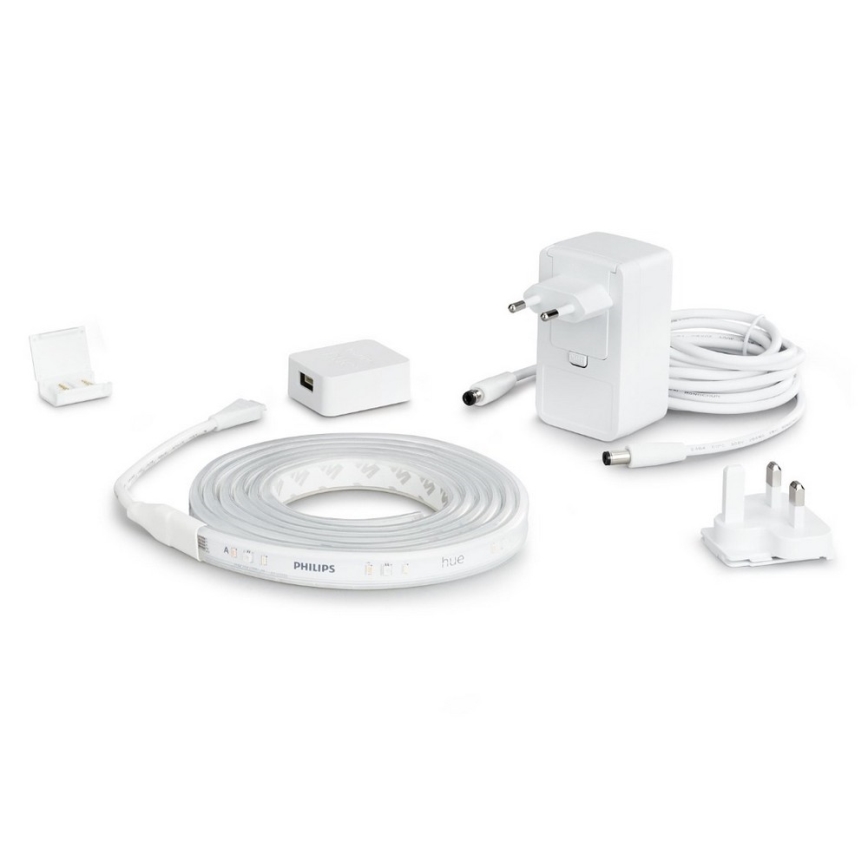 KIT - LED RGBW dimbar remsa Philips Hue WHITE AND COLOR AMBIANCE 2m LED/20W/230V + list 1m LED/11W/12V