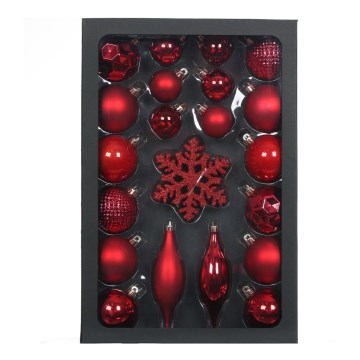 Kit of Christmas ornaments 25 delar röd