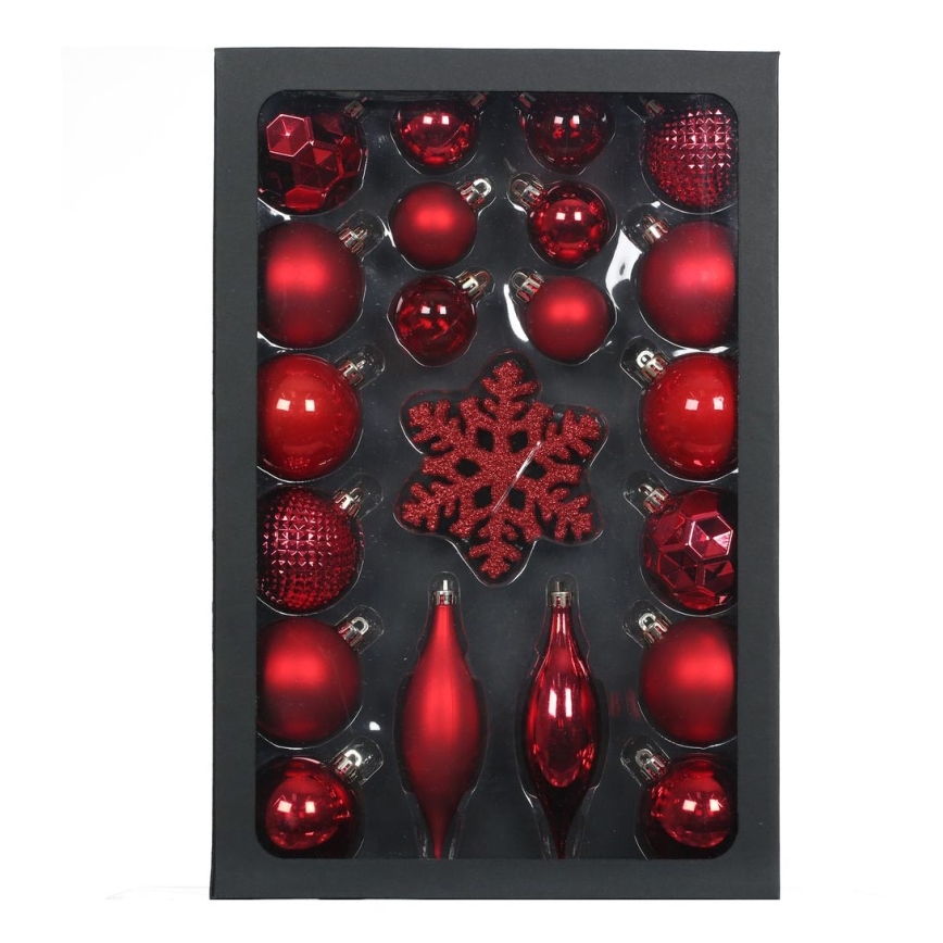 Kit of Christmas ornaments 25 delar röd
