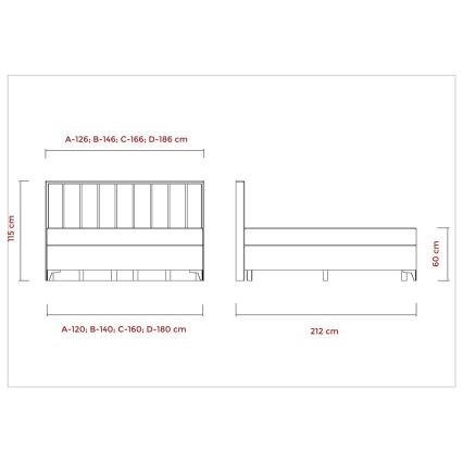 Tygklädd säng ALICIA 180x200 cm – inklusive madrasser och bäddmadrass samt rymlig förvaring, beige