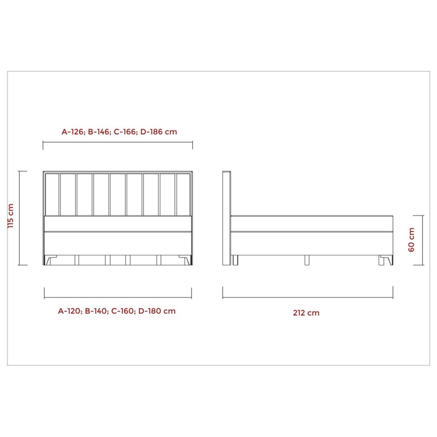 Tygklädd säng ALICIA 180x200 cm – inklusive madrasser och bäddmadrass samt rymlig förvaring, beige