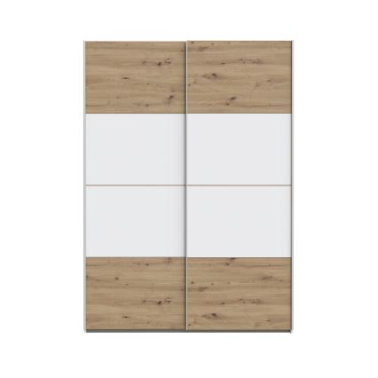 Klädskåp KARO 150x210 cm vit/ek artisan